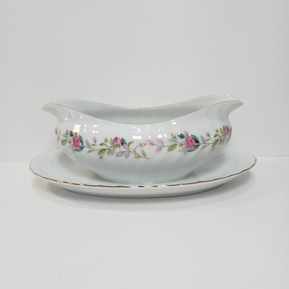 Gravy Boat wAttached Underplate Regency Rose #2345 by Creative Replacement China - Picture 3 of 8